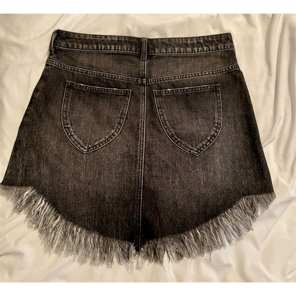 Women's Black We The Free Denim Skirt Size 29 Fringe - Picture 9 of 9
